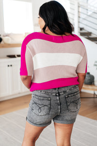 Thumbnail for Rows Of Rose Short Sleeve Knit Top