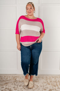 Thumbnail for Rows Of Rose Short Sleeve Knit Top