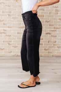 Thumbnail for Ryan High Rise Button Fly Wide Leg Crop Jeans