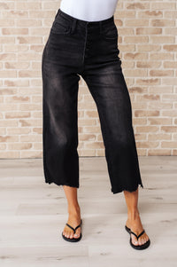 Thumbnail for Ryan High Rise Button Fly Wide Leg Crop Jeans