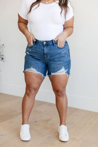 Thumbnail for Samantha High Rise Rigid Magic Distressed Cutoff Shorts