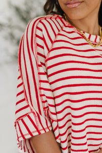 Thumbnail for Sass in Session Relaxed Top in Cream Red