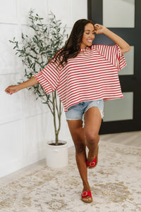 Thumbnail for Sass in Session Relaxed Top in Cream Red