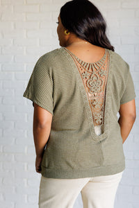 Thumbnail for Secret Detail Lace Back Top