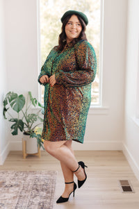 Thumbnail for Shimmering Splendor Sequin Shirt Dress