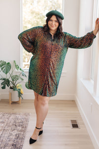 Thumbnail for Shimmering Splendor Sequin Shirt Dress