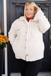 Thumbnail for Shrouded in Sherpa Coat in White