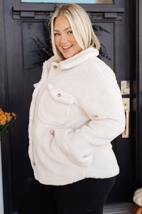 Thumbnail for Shrouded in Sherpa Coat in White