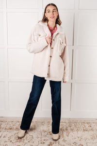 Thumbnail for Shrouded in Sherpa Coat in White
