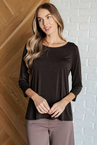 Thumbnail for Signature Classic Round Neck Top in Chocolate