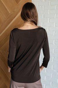 Thumbnail for Signature Classic Round Neck Top in Chocolate