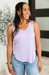 Thumbnail for Simpler Times Basic V-Neck Tank in Lavender
