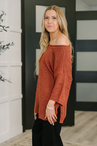 Thumbnail for Slouchy Gal Off Shoulder Textured Top