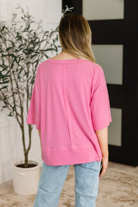 Thumbnail for Stay On Top Relaxed Tee in Candy Pink