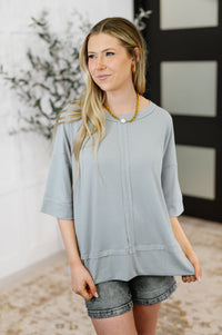 Thumbnail for Stay On Top Relaxed Tee in Light Grey