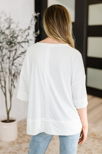 Thumbnail for Stay On Top Relaxed Tee in Off White