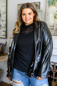 Thumbnail for Streets of Dublin Faux Leather Blazer