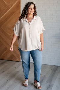 Thumbnail for Sweet Simplicity Button Down Blouse in Oatmeal