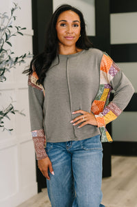 Thumbnail for Sweet as Pie Color Block Relaxed Long Sleeve