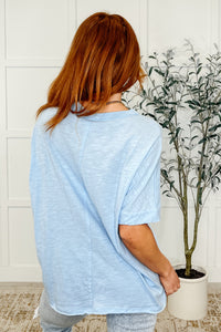 Thumbnail for The Layback Relaxed Basic Tee in Light Blue