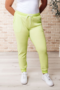 Thumbnail for Tommy Two Tone Waffle Joggers Lime