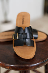 Thumbnail for Torvi Black Slip on Sandals