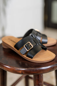 Thumbnail for Torvi Black Slip on Sandals