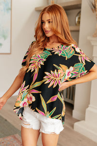 Thumbnail for Tropical Bouquet V-Neck Top