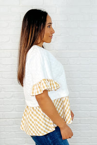 Thumbnail for Welcome Me Home Gingham Print Top