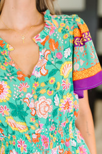 Thumbnail for Wildflower Wish Gathered Tier Dress – Mint Magic in Every Moment