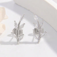 Thumbnail for 925 Sterling Silver Zircon Leaf Shape Earrings