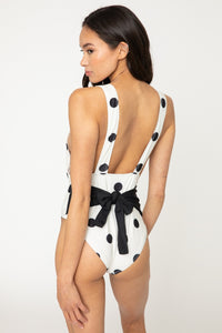 Thumbnail for Marina West Swim Beachy Keen Polka Dot Tied Plunge One-Piece Swimsuit