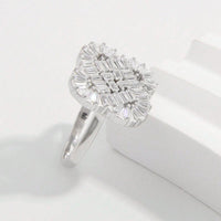 Thumbnail for 925 Sterling Silver Zircon Geometric Shape Ring