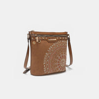 Thumbnail for Nicole Lee USA Metallic Stitching Embroidery Inlaid Rhinestone Crossbody Bag