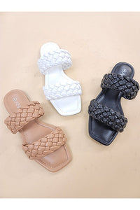 Thumbnail for LIVIA-22-BRAID STRAP SLIDE SANDALS