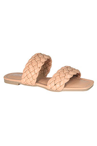 Thumbnail for LIVIA-22-BRAID STRAP SLIDE SANDALS