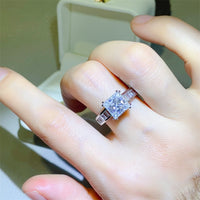 Thumbnail for 3 Carat Moissanite 925 Sterling Silver Square Shape Ring