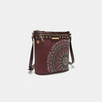 Thumbnail for Nicole Lee USA Metallic Stitching Embroidery Inlaid Rhinestone Crossbody Bag