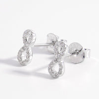 Thumbnail for 925 Sterling Silver Zircon Number 8 Stud Earrings