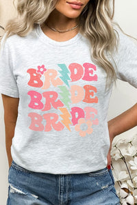 Thumbnail for Bride Floral Lightning Bolts Repeat Graphic Tee