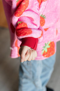 Thumbnail for Kids Oversized Hoodie Blanket in Strawberry