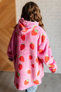 Thumbnail for Kids Oversized Hoodie Blanket in Strawberry