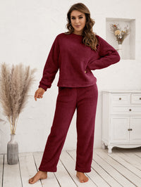 Thumbnail for Teddy Long Sleeve Top and Pants Lounge Set