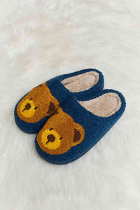 Thumbnail for Melody Teddy Bear Print Plush Slide Slippers