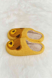 Thumbnail for Melody Teddy Bear Print Plush Slide Slippers