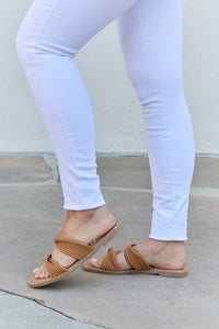 Thumbnail for Qupid Summertime Fine Double Strap Twist Sandals