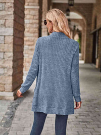 Thumbnail for Open Front Cardigan with Pockets