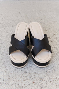 Thumbnail for Weeboo Cherish The Moments Contrast Platform Sandals in Black