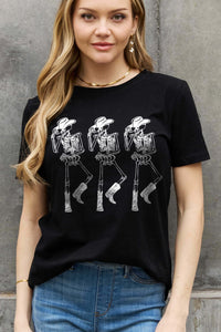 Thumbnail for Simply Love Full Size Triple Skeletons Graphic Cotton Tee