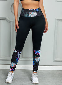 Thumbnail for Printed Wide Waistband Active Leggings